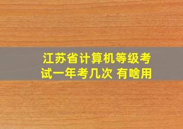 江苏省计算机等级考试一年考几次 有啥用